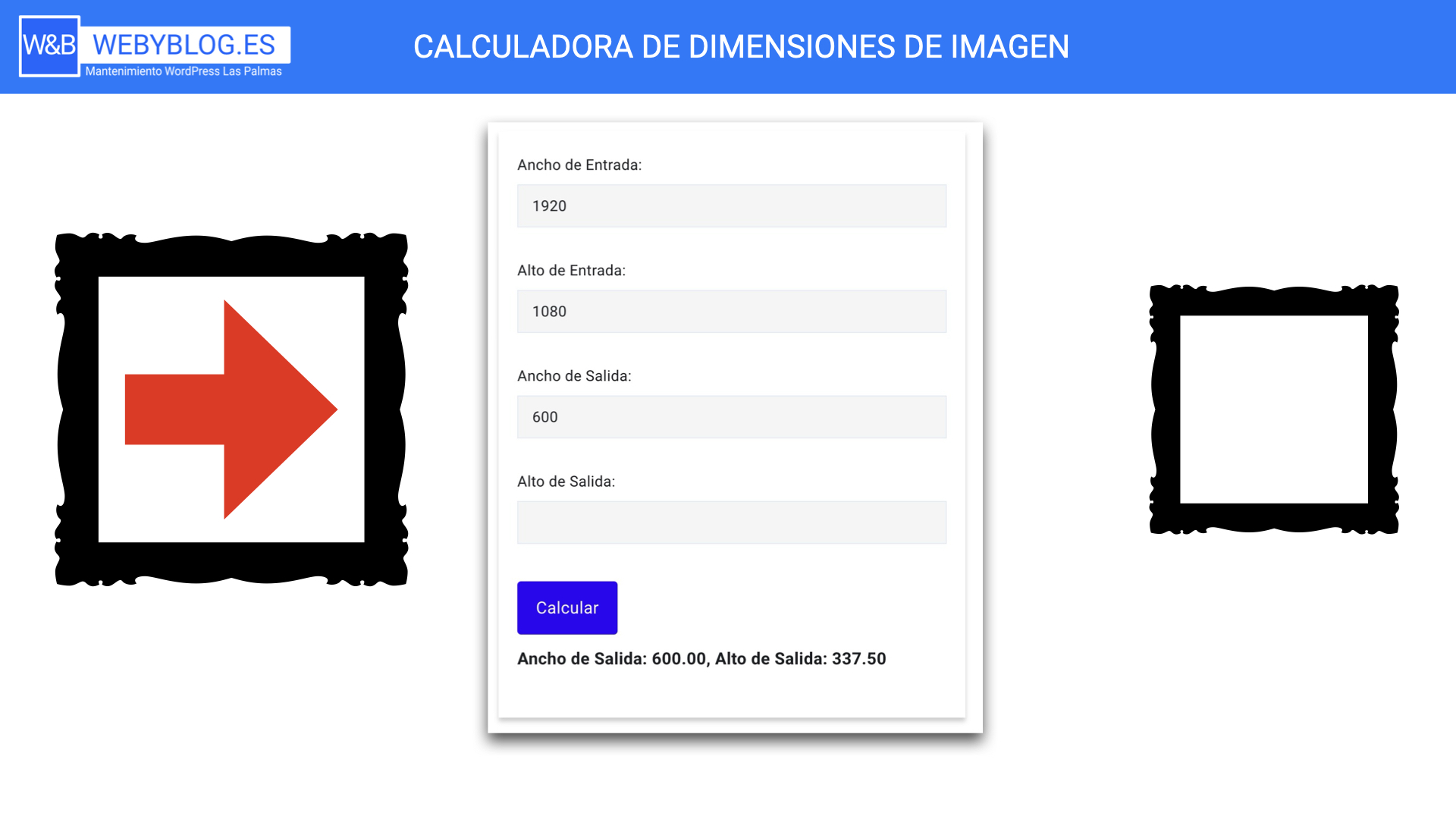 calculadora de dimensiones de imagen