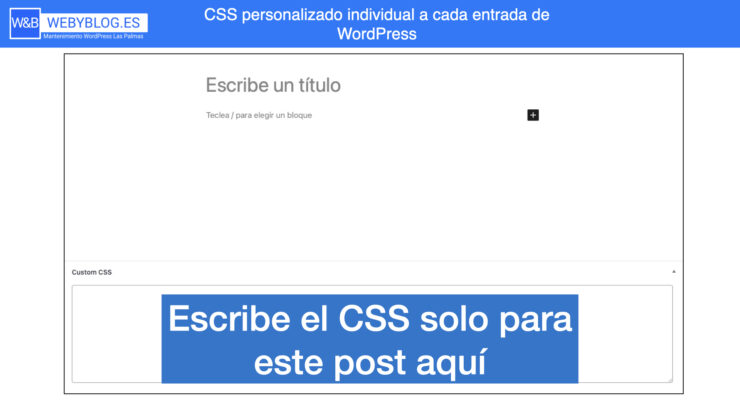 CSS personalizado individual a cada entrada de WordPress