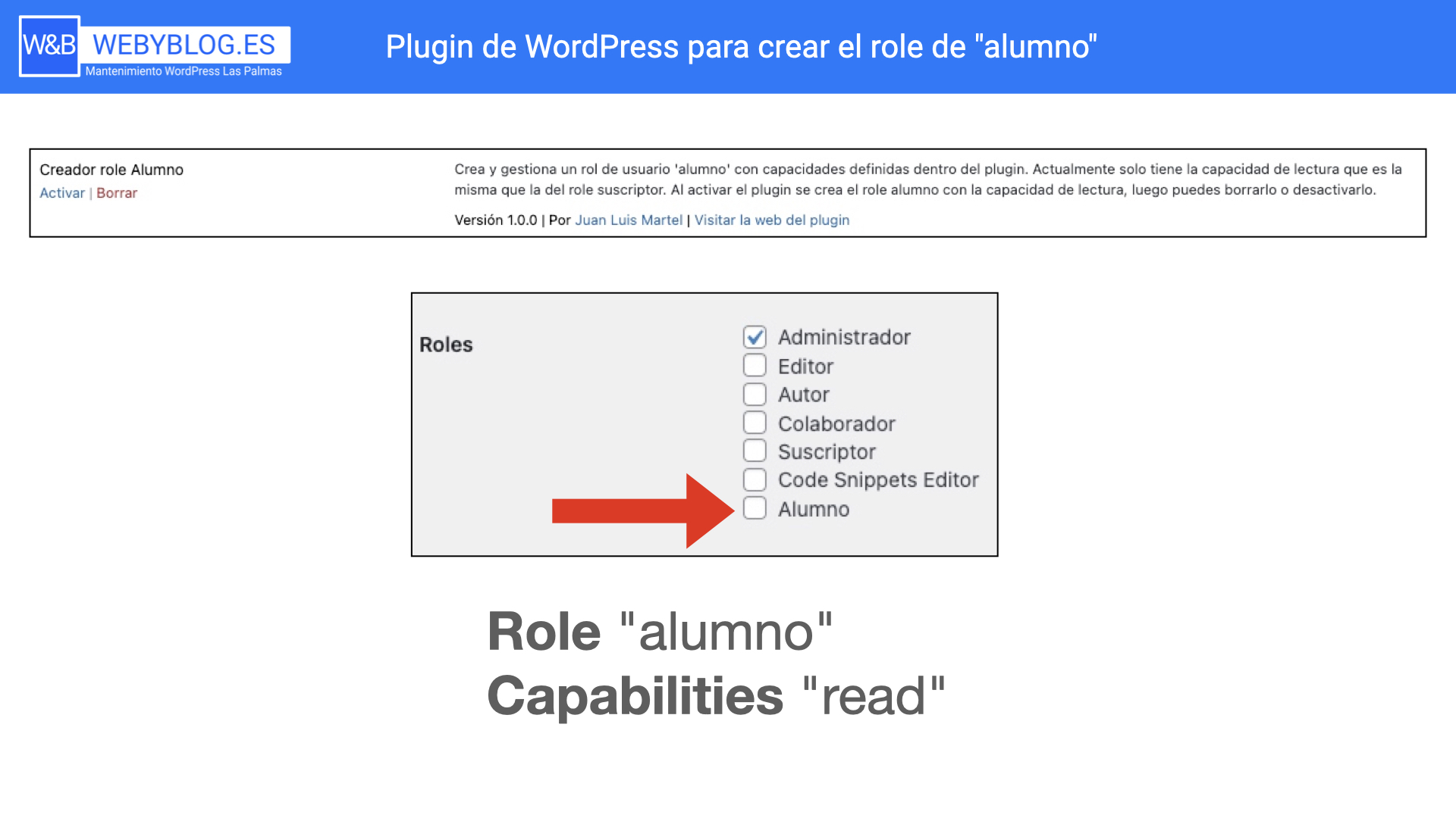 plugin wordpress creador role alumno membership